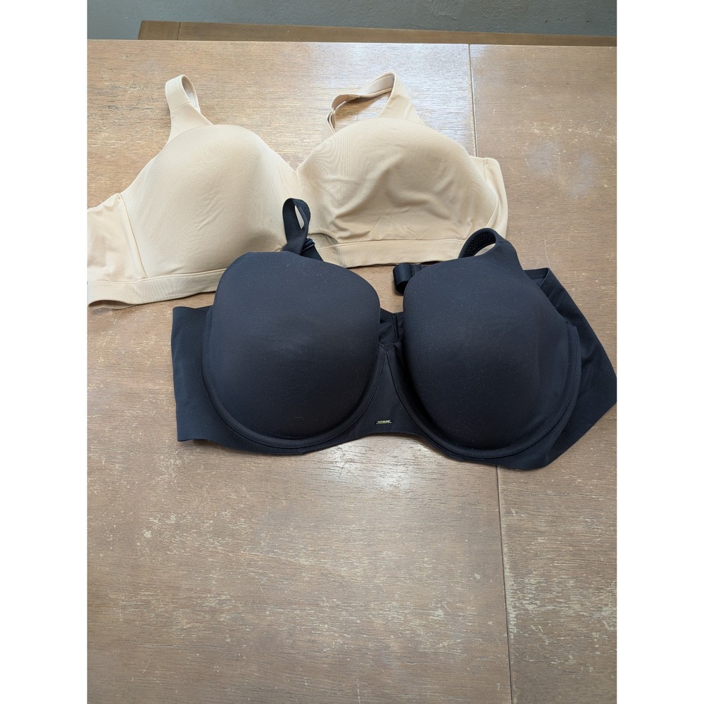 Cacique‎ 52DD set of 2 Bras Black Nude Lightly Lined Balconette 2025 basics plus